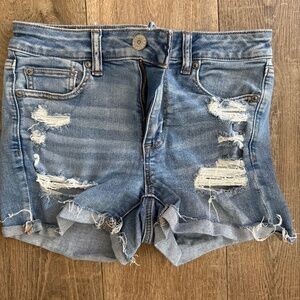 American Eagle High Rise Shortie Ripped Shorts Size 4